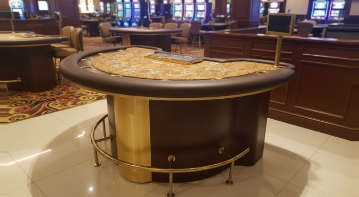 Mesa de Black Jack com Coluna Luxo e Detalhes Dourados - BJ9